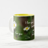 "私は"デイジーのマグ永久に愛します ツートーンマグカップ (正面左)