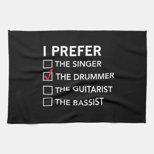 私は…ドラマーを好みます キッチンタオル (横)