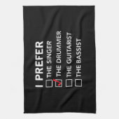 私は…ドラマーを好みます キッチンタオル (縦)