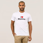 私は(ハートの)イスラム教を愛します Tシャツ (正面フル)