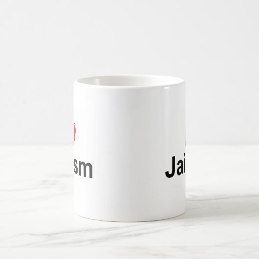私は(ハートの)ジャイナ教を愛します コーヒーマグカップ (中央)