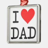 私は(ハートの)パパのオーナメントを愛します メタルオーナメント (左)