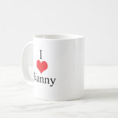 私は(ハートの)乳母を愛します コーヒーマグカップ (正面左)