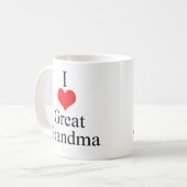 私は(ハートの)曾祖母を愛します コーヒーマグカップ (正面左)