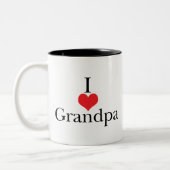 私は(ハートの)祖父を愛します ツートーンマグカップ (左)