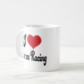 私は(ハートの)繋駕競走を愛します コーヒーマグカップ (正面左)