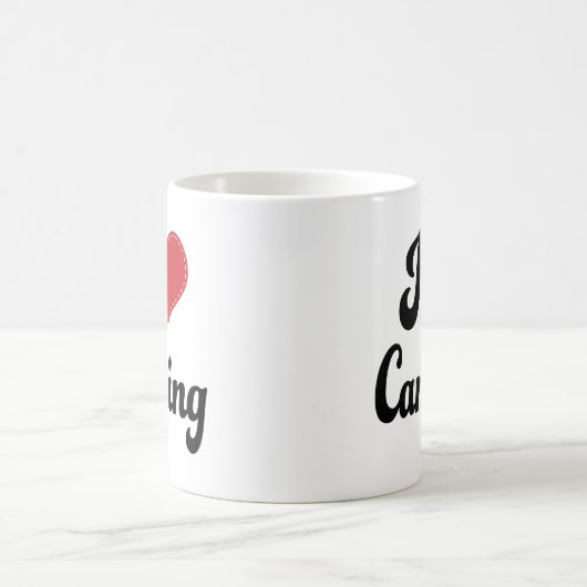 私は(ハート)キャンプを愛します コーヒーマグカップ (中央)