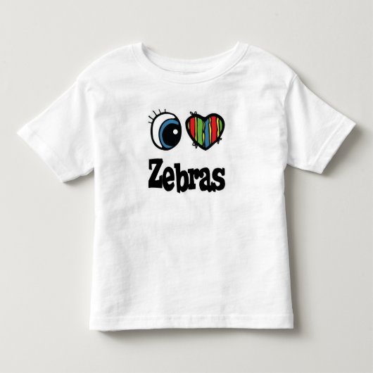 私は(ハート)シマウマを愛する トドラーTシャツ (正面)