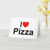 私は(ハート)ピザを愛します カード (黄色い花)