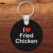 私は(ハート)フライドチキンが大好き キーホルダー (正面)