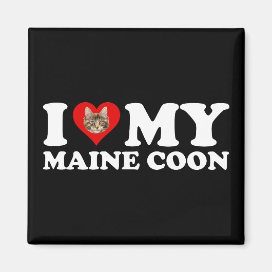私は(ハート)マイメインクーンが大好き マグネット (正面)