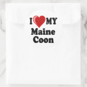 私は(ハート)マイ・メイン・クーンキャットが大好き ラウンドシール (バッグ)