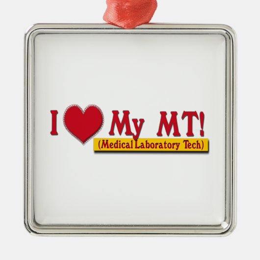 私は(ハート)大好き！メディカルラボテック メタルオーナメント (正面)