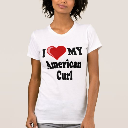 私は(ハート)私のアメリカのカール猫を愛します Tシャツ (正面)
