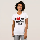 私は(ハート)私のアメリカのカール猫を愛します Tシャツ (正面フル)