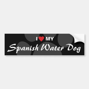 私は(ハート)私のスペインのな水犬を愛します バンパーステッカー