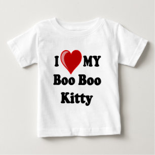 私は(ハート)私のブーイングのブーイングの子猫猫を愛します ベビーTシャツ