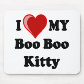 私は(ハート)私のブーイングのブーイングの子猫猫を愛します マウスパッド (正面)