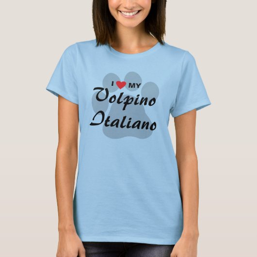 私は(ハート)私のヴォルピノイタリア語 Tシャツ (正面)