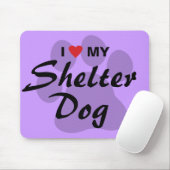 私は(ハート)私の避難所犬を愛します マウスパッド (マウス)