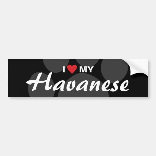 私は(ハート)私のHavaneseを愛します バンパーステッカー (正面)