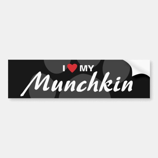 私は(ハート)私のMunchkinを愛します バンパーステッカー (正面)