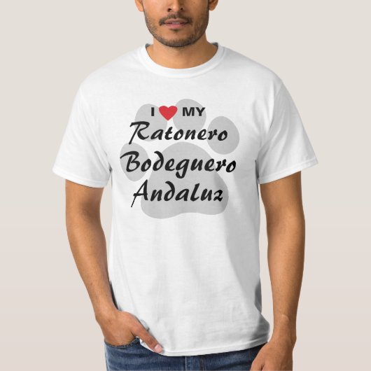 私は(ハート)私のRatonero Bodeguero Andaluzを愛します Tシャツ (正面)
