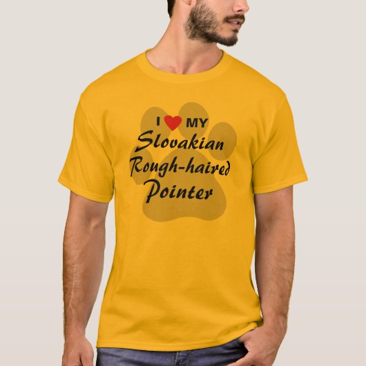 私は(ハート)私のSlovakian荒髪のポインターを愛します Tシャツ (正面)
