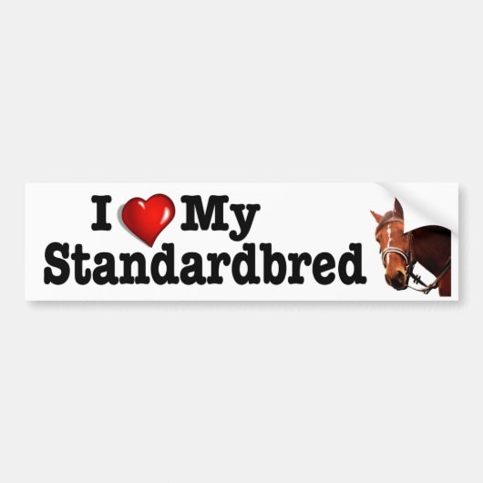 私は(ハート)私のstandardbred馬のデカールを愛します バンパーステッカー (正面)