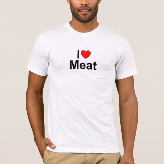 私は(ハート)肉を愛します Tシャツ (正面)