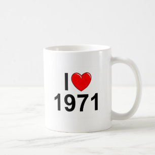 私は(ハート) 1971年を愛します コーヒーマグカップ