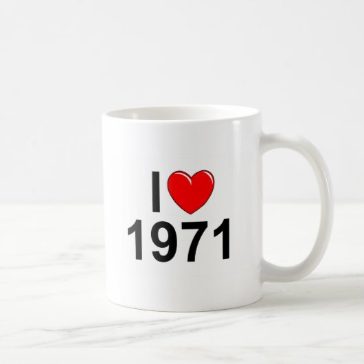 私は(ハート) 1971年を愛します コーヒーマグカップ (右)