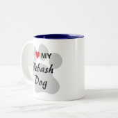 私は(ハート) Akbash私の犬を愛します ツートーンマグカップ (正面左)