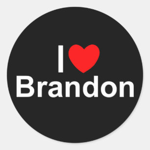 私は(ハート) Brandonを愛します ラウンドシール