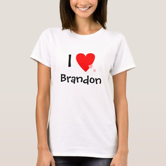 私は(ハート) Brandonを愛します Tシャツ (正面)