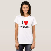 私は(ハート) Brandonを愛します Tシャツ (正面フル)