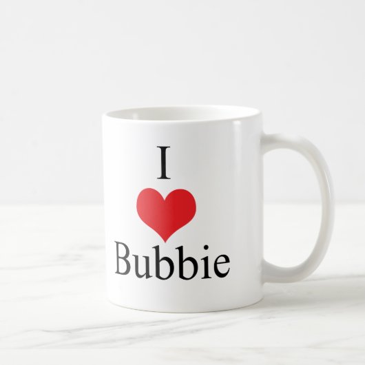 私は(ハート) Bubbieを愛します コーヒーマグカップ (右)
