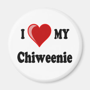 私は(ハート) Chiweenie私の犬を愛します マグネット