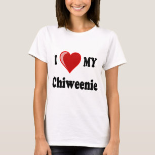 私は(ハート) Chiweenie私の犬を愛します Tシャツ