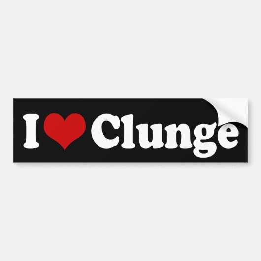 私は{ハート} CLUNGEを愛します バンパーステッカー (正面)