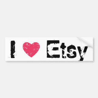 私は(ハート) Etsyのバンパーステッカーを愛します バンパーステッカー