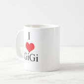 私は(ハート) GiGiを愛します コーヒーマグカップ (正面左)