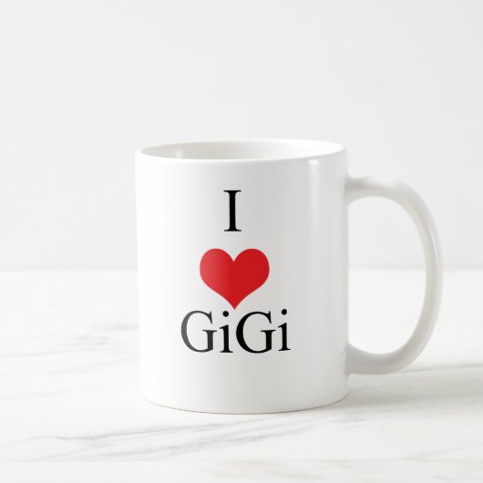 私は(ハート) GiGiを愛します コーヒーマグカップ (右)