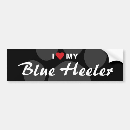 私は(ハート) Heelerの私の青い品種を愛します バンパーステッカー (正面)