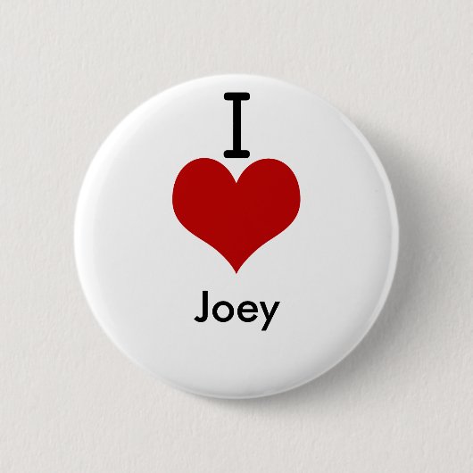 私は(ハート) Joeyを愛します 缶バッジ (正面)