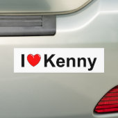 私は(ハート) Kennyを愛します バンパーステッカー (車上)