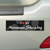 私は(ハート) Maremmaの私の牧羊犬を愛します バンパーステッカー (車上)