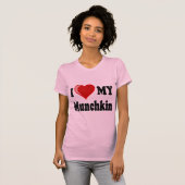 私は(ハート) Munchkin私の猫を愛します Tシャツ (正面フル)
