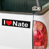 私は(ハート) Nateを愛します バンパーステッカー (トラック上)