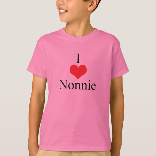 私は(ハート) Nonnieを愛します Tシャツ (正面)
